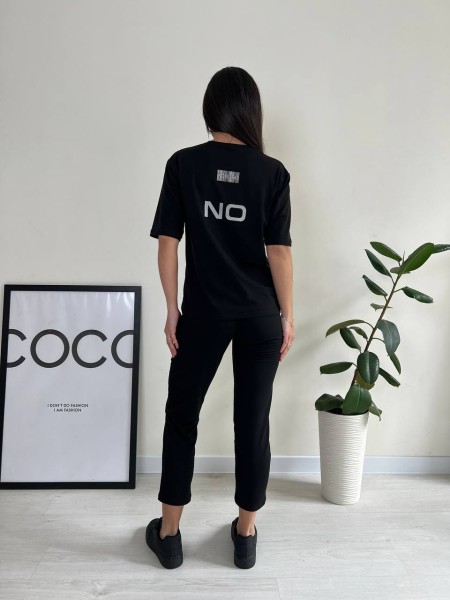 Легкий спортивный костюм черного цвета 27642