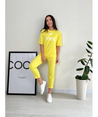 Легкий спортивний костюм жовтого кольору 27643 N