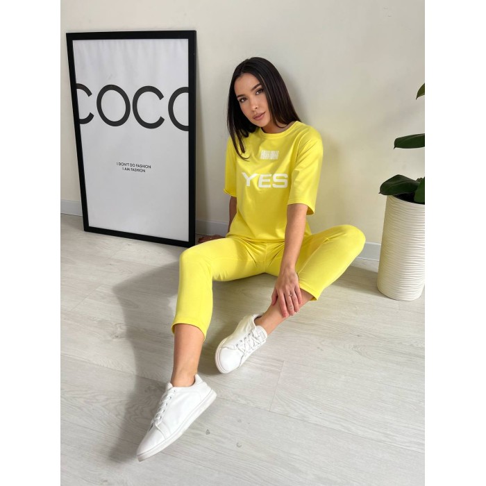 Легкий спортивний костюм жовтого кольору 27643 N