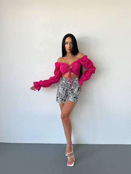 Стильний подвійний топ малинового кольору 27674 Br