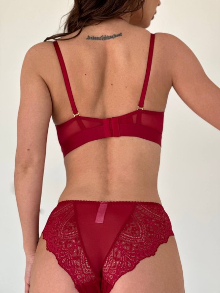 Шикарний комплект жіночої білизни бордового кольору 27902 VL