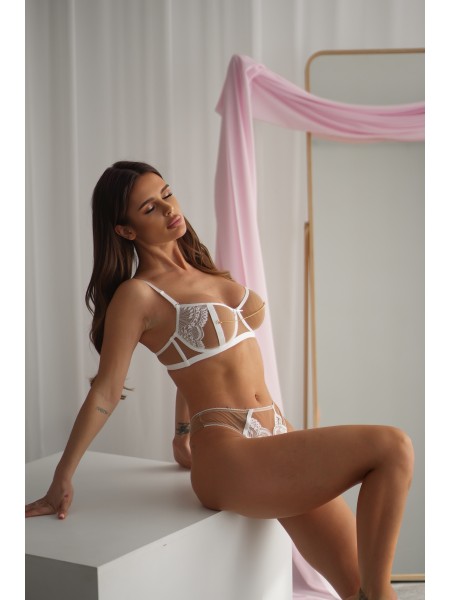 Повсякденний комплект жіночої білизни бiло-бежевого кольору 27977 VL