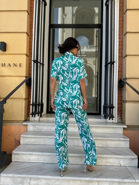 Ніжний прогулянковий костюм зеленого кольору 28058 N