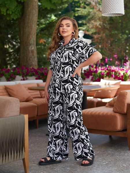 Ніжний прогулянковий костюм чорного кольору 28078 N