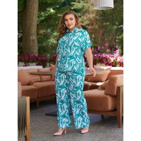 Ніжний прогулянковий костюм зеленого кольору 28079 N