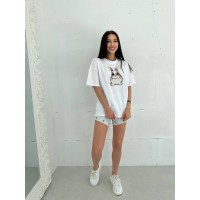 Жіноча футболка з кроликом бiлого кольору  28084 ISt