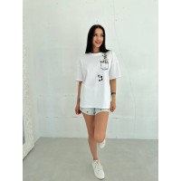 Женская футболка белого цвета с пандой 28085 ISt