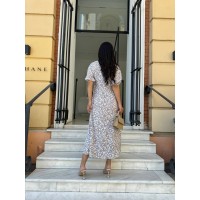 Легка сукня міді у дрібну квітку бежевого кольору 28091 N