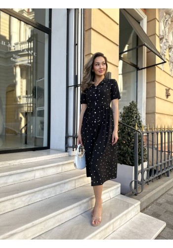 Елегантна сукня-сорочка чорного кольору 28127 АА