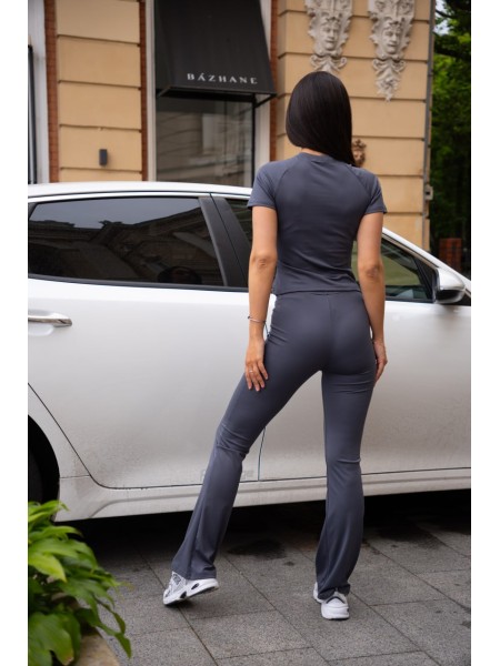 Женский костюм из микро-дайвинга графитового цвета 28303