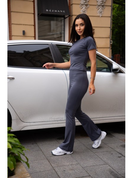 Женский костюм из микро-дайвинга графитового цвета 28303