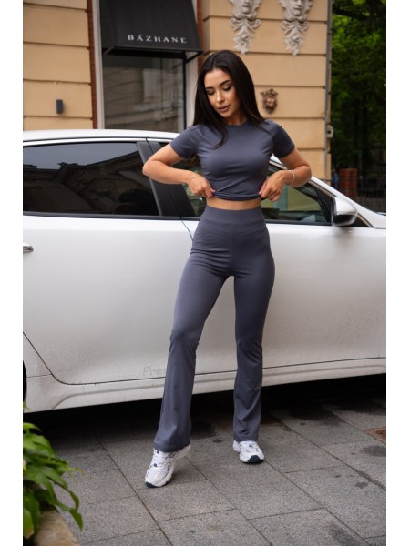 Женский костюм из микро-дайвинга графитового цвета 28303