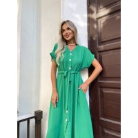 Легкое платье на пуговицах зеленого цвета 28332