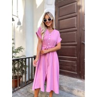 Легка сукня на гудзиках рожевого кольору 28336 АА