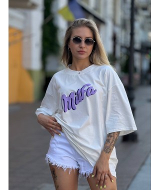 Жіноча базова футболка "MILFА" бiлого кольору 28341 Ordio