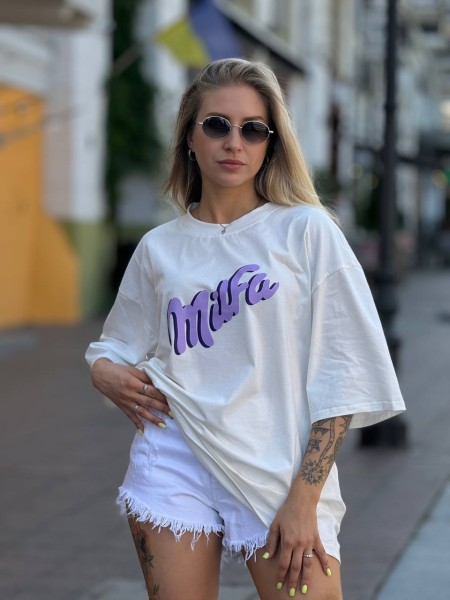Жіноча базова футболка "MILFА" бiлого кольору 28341 Ordio