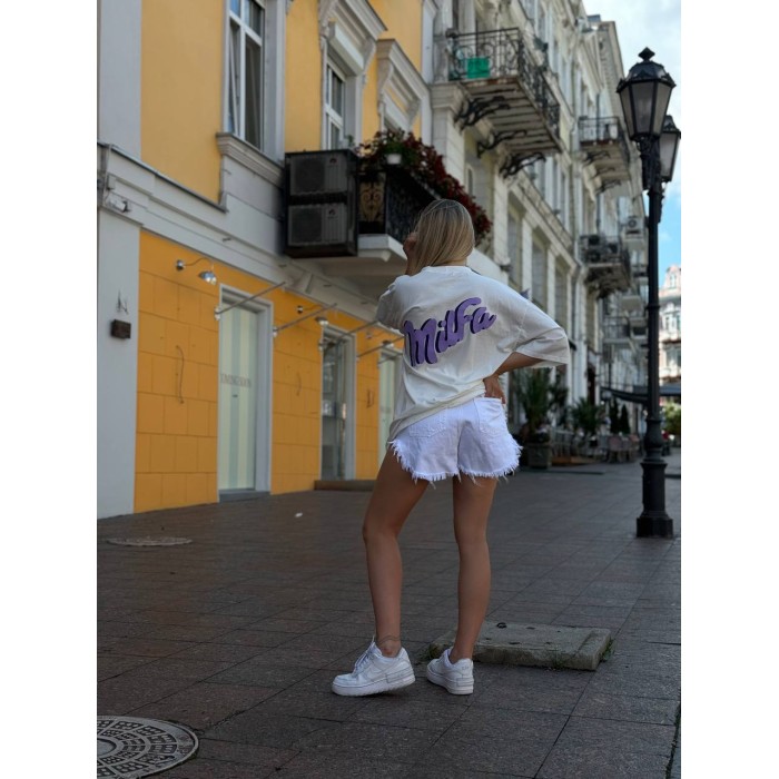 Жіноча базова футболка "MILFА" бiлого кольору 28341 Ordio