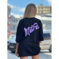 Женская базовая футболка "MILFА" черного цвета  28342