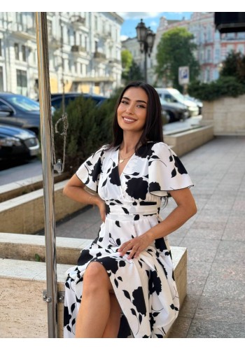 Прогулянкова жіноча сукня молочного кольору 28366 N