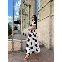 Прогулянкова жіноча сукня молочного кольору 28366 N