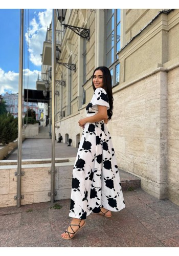 Прогулянкова жіноча сукня молочного кольору 28366 N