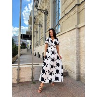 Прогулянкова жіноча сукня молочного кольору 28366 N