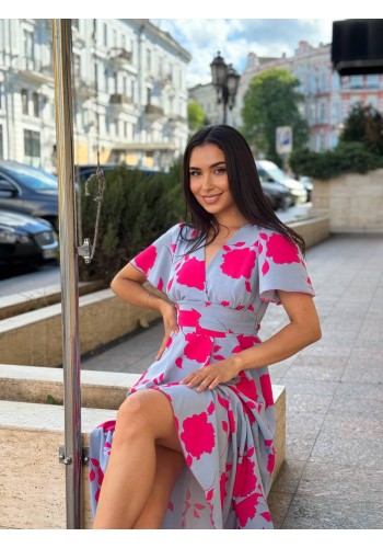 Прогулянкова жіноча сукня сiрого кольору 28368 N