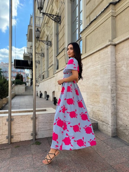 Прогулянкова жіноча сукня сiрого кольору 28368 N