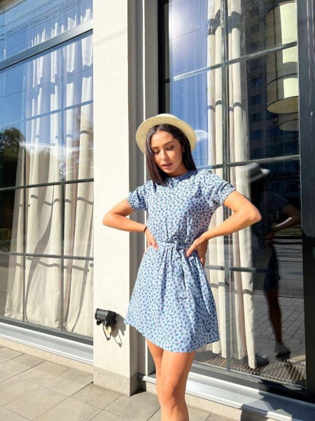 Нежное платье голубого цвета 28379