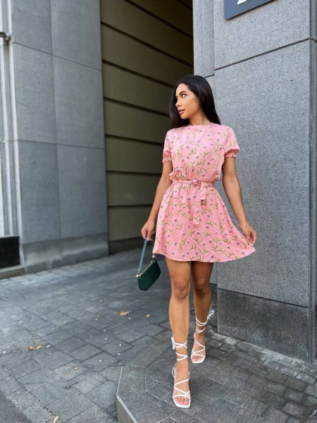 Нежное платье пудрового цвета 28381