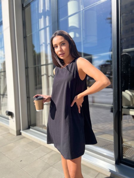 Повсякденна сукня чорного кольору 28384 МО