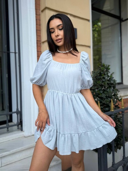 Ніжна сукня з мусліну блакитного кольору 28402 LAM