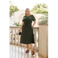 Изысканное женское платье цвета хаки 28408