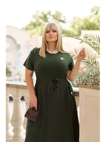 Вишукана жіноча сукня кольору хакi 28408 N