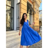 Ніжна жіноча сукня синього кольору 28412 МН