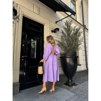 Трендовое, льняное платье фиолетового цвета 28513