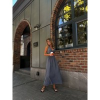 Нежный костюм 2-ка (топ+юбка) серого цвета 28518