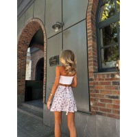 Легка спідниця міні молочного кольору 28521 Ordio