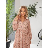 Легка шифонова сукня бежевого кольору 28545 N