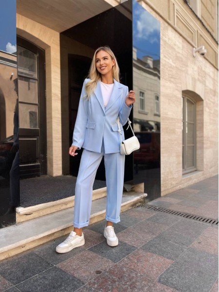 Стильний костюм двійка, блакитного кольору 28626 АА