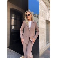 Стильний костюм двійка, кавового кольору 28627 АА