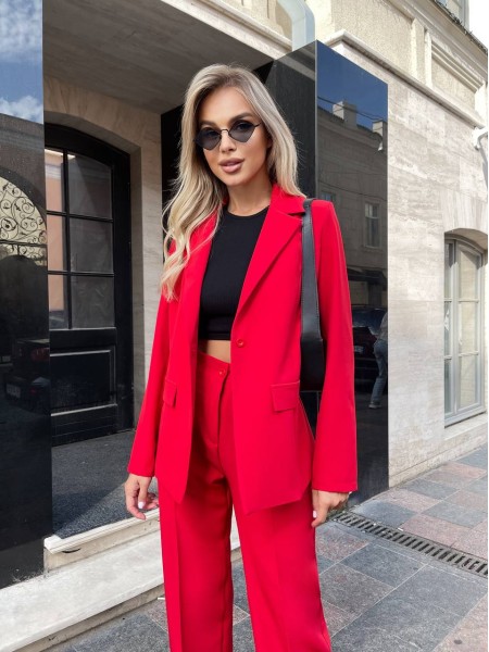 Стильний костюм двійка, червоного кольору 28628 АА