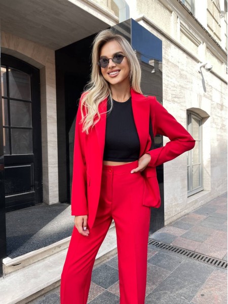 Стильний костюм двійка, червоного кольору 28628 АА
