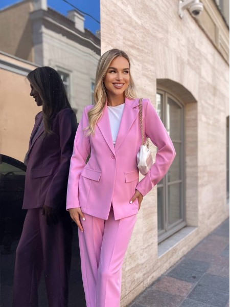 Стильний костюм двійка, рожевого кольору 28630 АА