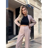 Стильный костюм двойка, бежевого цвета 28631