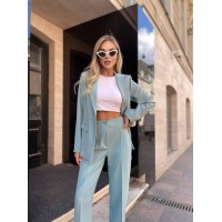 Стильний костюм двійка, оливкового кольору 28632 АА