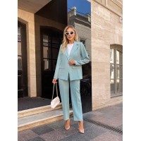 Стильний костюм двійка, оливкового кольору 28632 АА