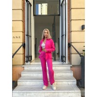 Прогулочный, муслиновый костюм двойка, малинового цвета 28671