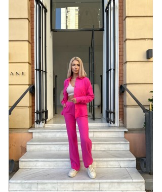 Прогулочный, муслиновый костюм двойка, малинового цвета 28671