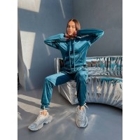 Спортивний велюровий костюм смарагдового кольору 28729